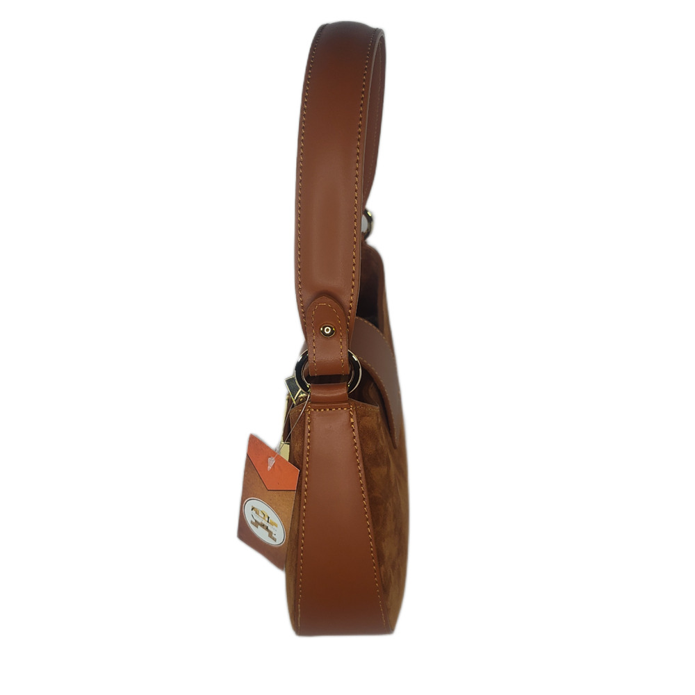 Charlie Leather Stazalina Rich Cognac/Brown Small Handbag & Crossbody - NWT - Picture 3 of 12